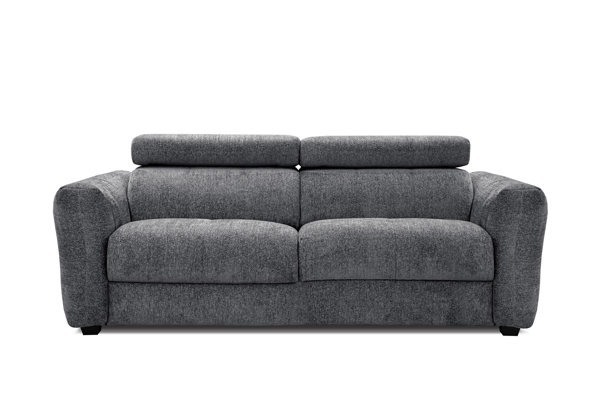 SOFA CALVERA 3-Sitzer, graphitfarben - Graphitfarben/Schwarz, Holzwerkstoff/Textil (204/79/106cm) - Wozimo