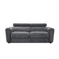 SOFA CALVERA 3-Sitzer, graphitfarben - Graphitfarben/Schwarz, Holzwerkstoff/Textil (204/79/106cm) - Wozimo