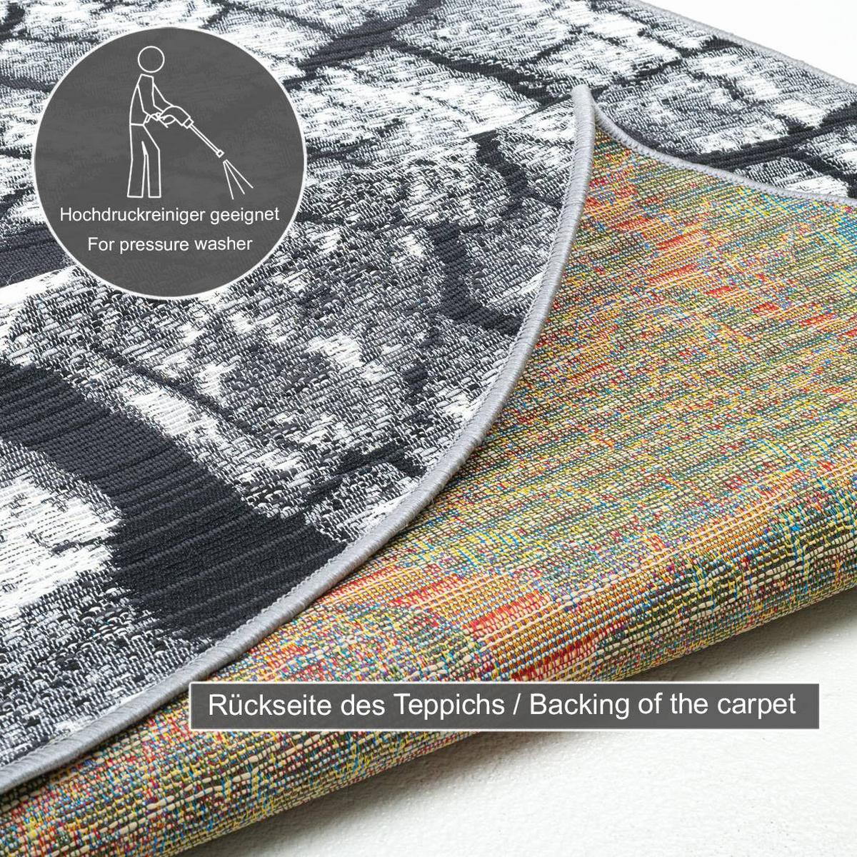 OUTDOORTEPPICH Aurora 130x130 cm - Grau, Textil (130/130cm) - Gino Falcone