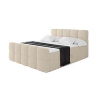 BOXBETT mit Matratze H4 - FAMA-Z - 180x200 cm Dunkelbeige Quelle - Creme, Holzwerkstoff - ALTDECOR