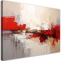 LEINWANDBILD, Beige rote Abstrakt - Rot, Textil (120/80cm) - Feeby