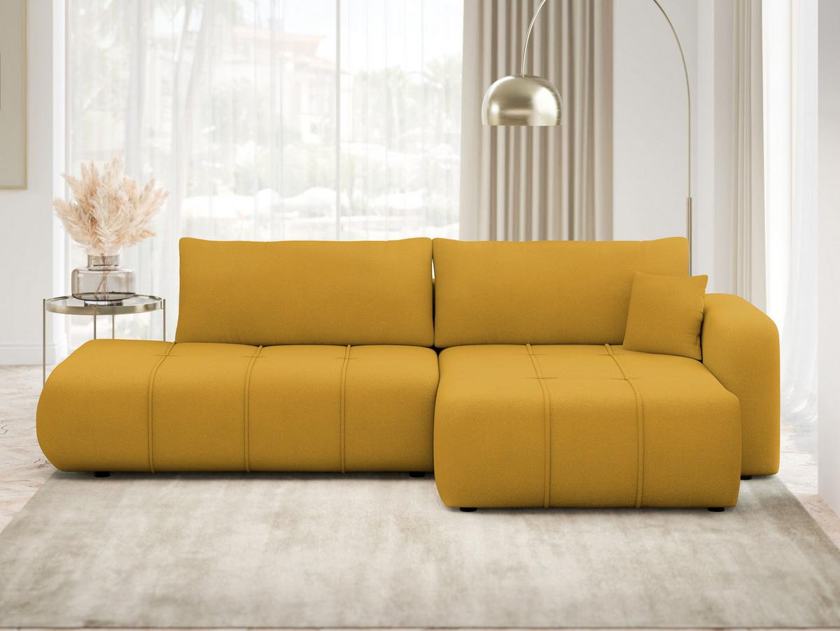 ECKSOFA Furyn O, Seite: Rechts - Gelb/Schwarz, Holzwerkstoff/Kunststoff (262/145cm) - MIRJAN24