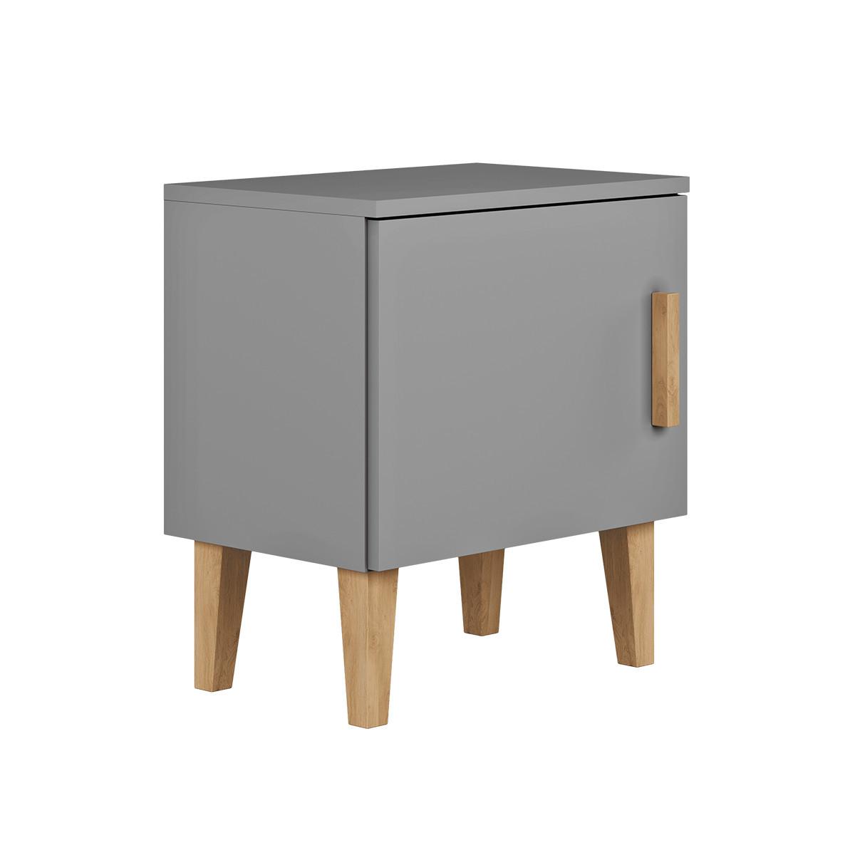 NACHTTISCH Kubi Grau - Grau, Holzwerkstoff (50/34/56cm) - Petits-meubles