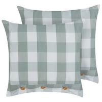 DEKOKISSEN 2er-Set Mintgrün 45/45 cm Tamnine - Weiß/Mintgrün, Textil (45/45cm) - Beliani