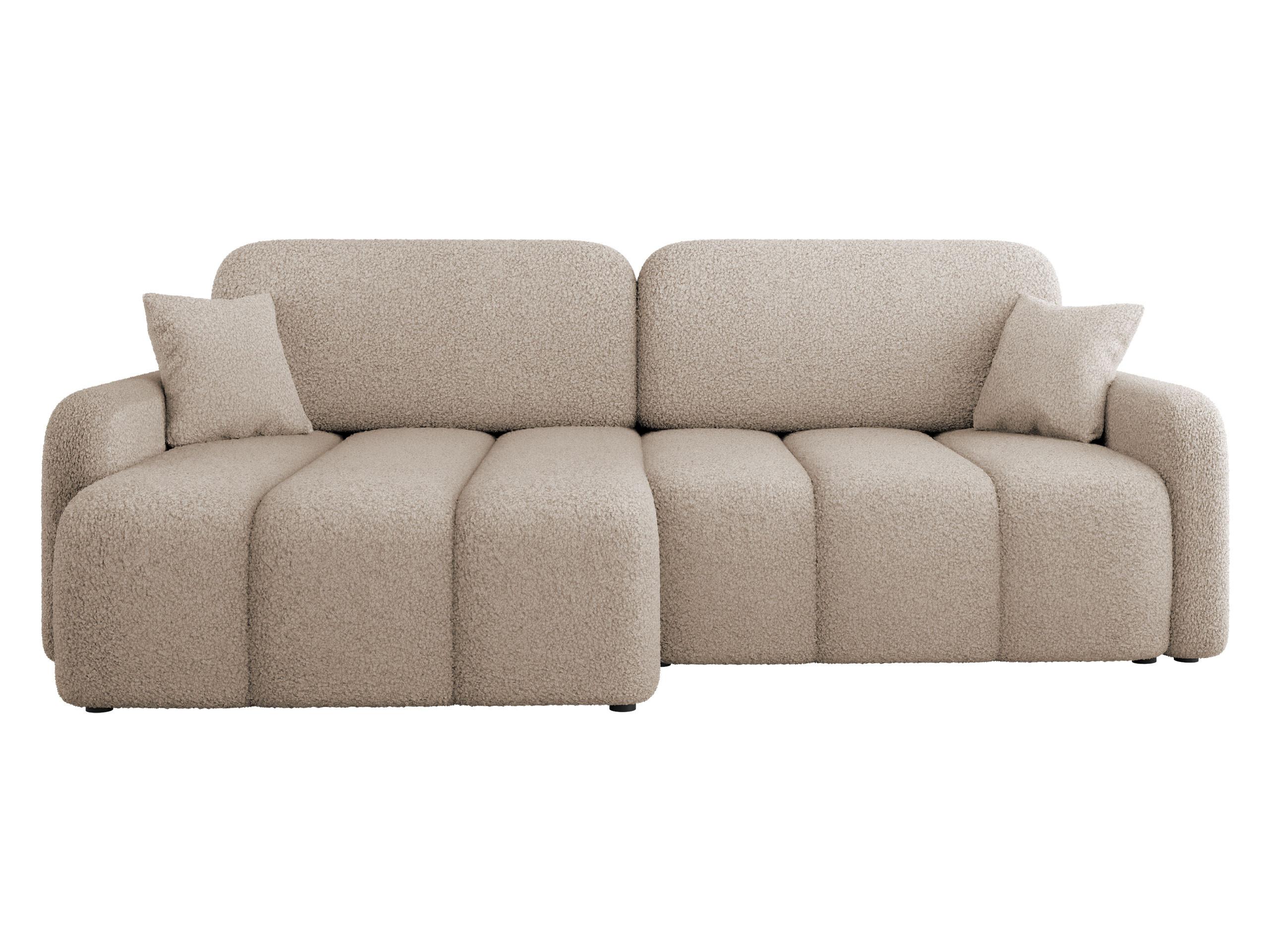 ECKSOFA Carlos Boucle - Beige/Schwarz, Holz/Kunststoff (236/160cm) - MIRJAN24