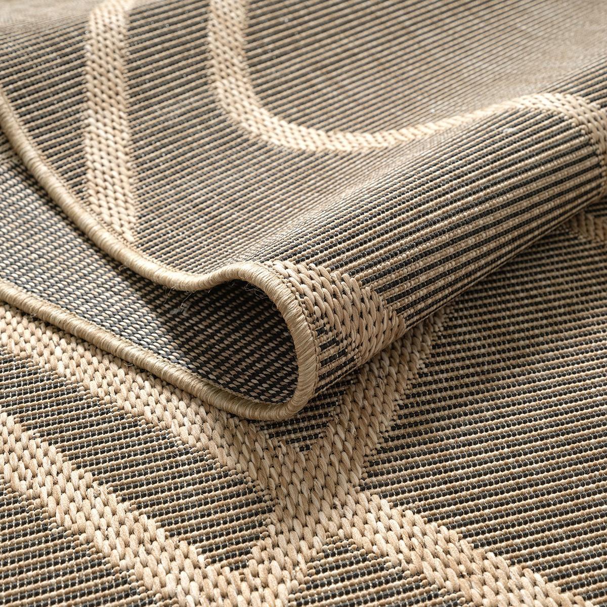 FLACHWEBTEPPICH Berber BORNO Polypropylen Schwarz 140 x 200 cm - Schwarz, Textil (140/200cm) - KADIMA DESIGN