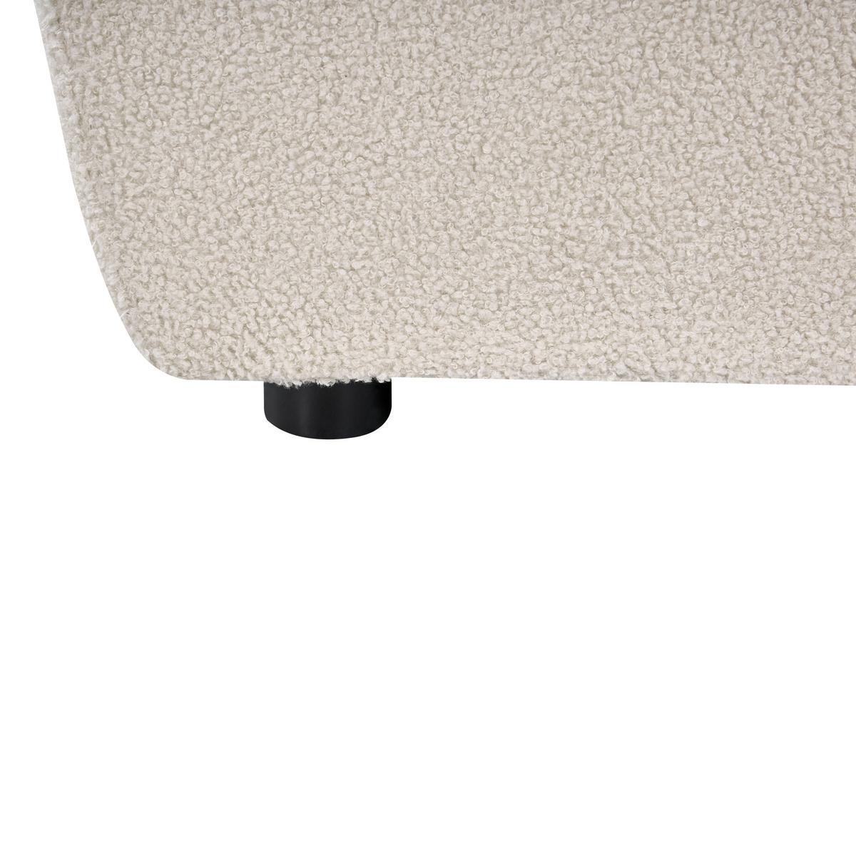 OTTOMANE Bouclé Cremeweiß Kivvik - Creme, Textil (82/41/80cm) - Beliani