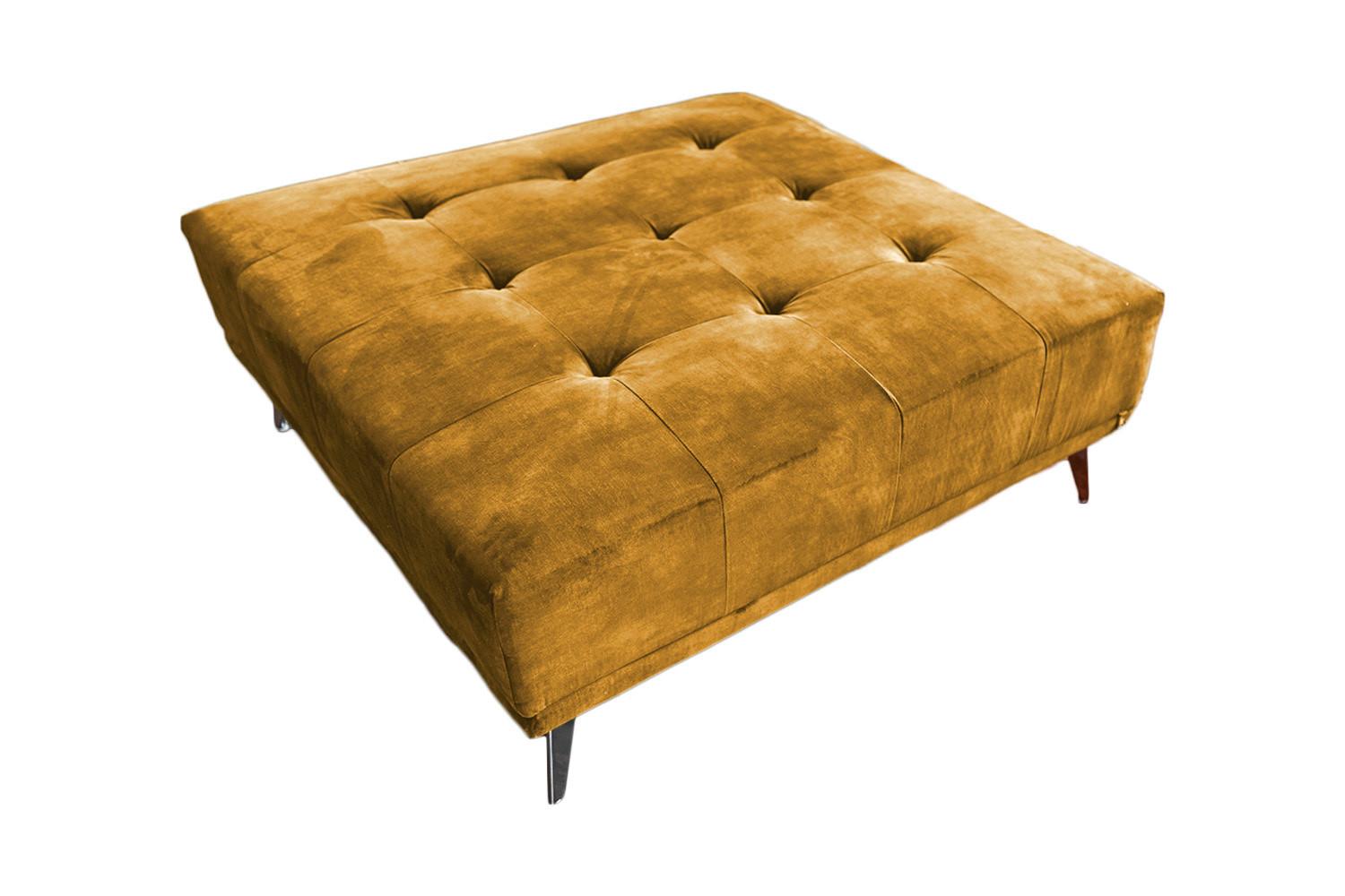 HOCKER WIOLO Braun Velvet - Silberfarben/Braun, Textil/Metall (110/42/110cm) - KAWOLA