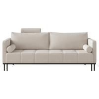 SCHLAFSOFA Skilia mit Schlaffunktion, 3-Sitzer 224 cm - Ecru/Schwarz, Textil/Metall (224/85/102cm) - Selsey