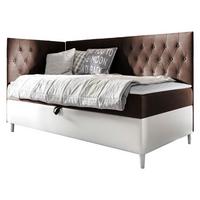 BOXBETT Filip Junior 3, Seite zum Öffnen des Bettkastens: Links - H3 - Weiß/Braun, Holz (90/200cm) - MIRJAN24
