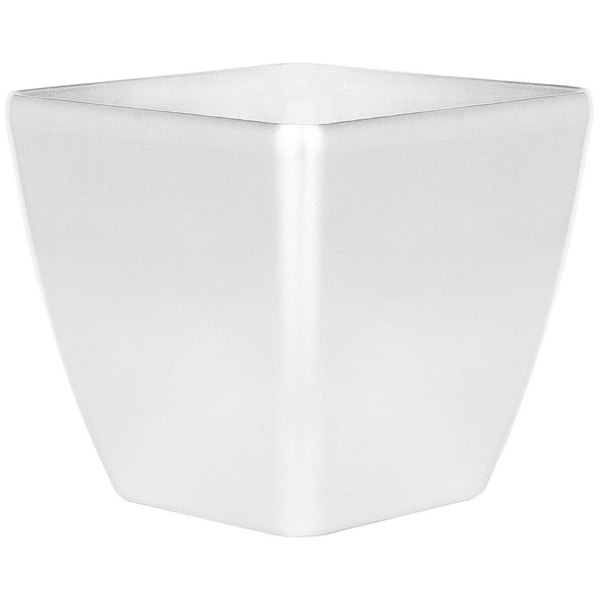 BLUMENTOPF2ER-SETSILBERQUADRATISCH 42/42/41cm Astras - Silberfarben, Stein (41cm) - Beliani
