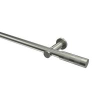 GARDINENSTANGE Platon Mavell 160 cm, 1-läufig (ohne Ringe), 20 mm Ø Edelstahl-Optik - Edelstahlfarben/Silberfarben, Metall (160cm) - INTERDECO