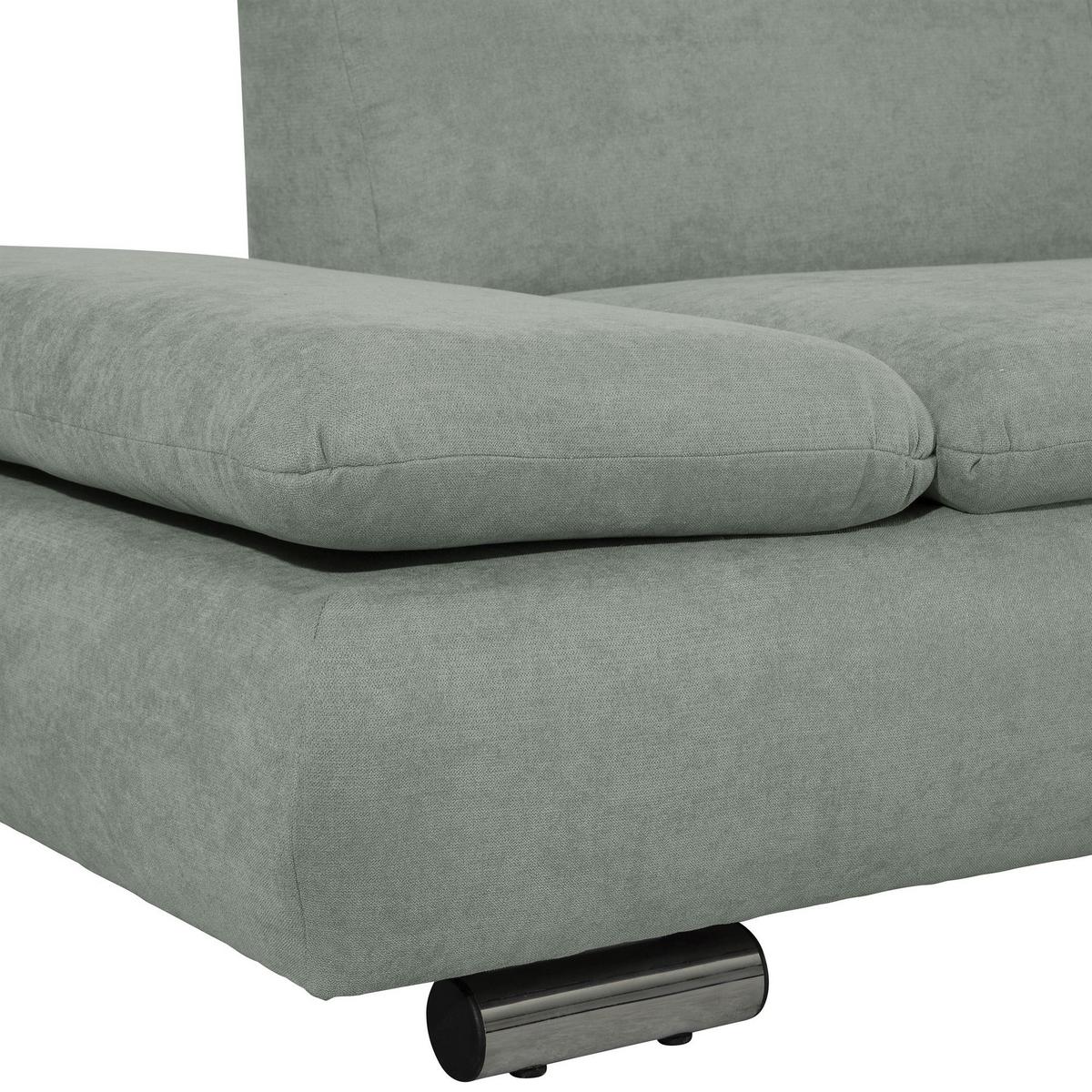 ECKSOFA mit Ottomane rechts Kaye Flachgewebe hellgrün - Hellgrün, Kunststoff (190/270cm) - 58aufmkessel