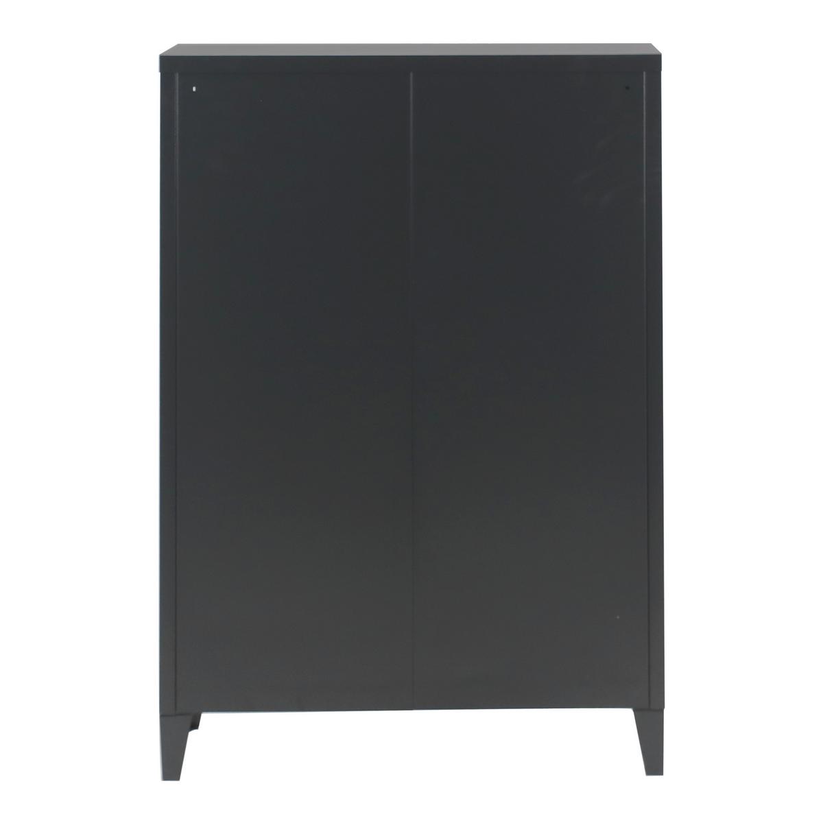 METALLSCHRANK Oripää - Schwarz, Metall (75/110/33cm) - [en.casa]