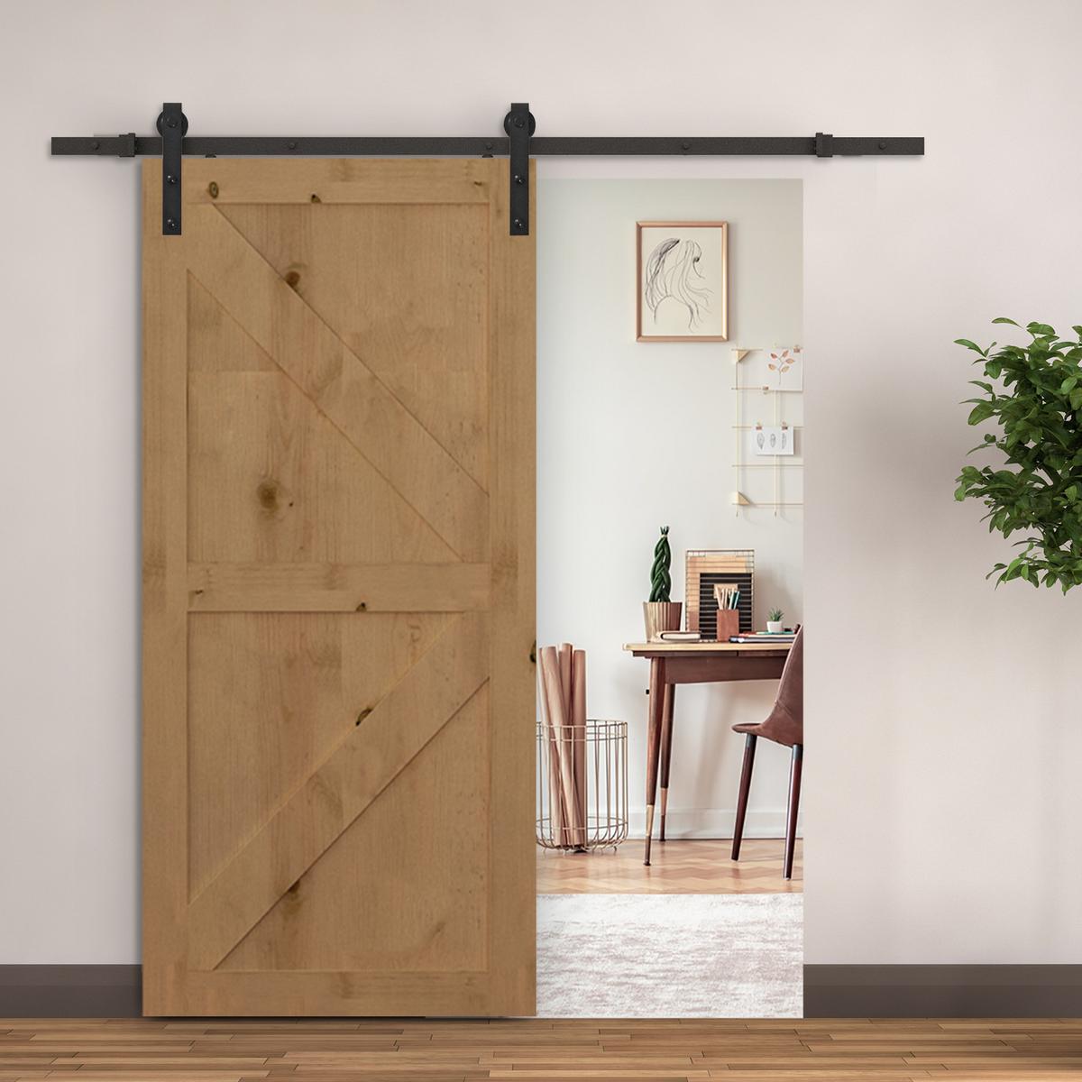 SCHIEBETÜRSYSTEM - Schwarz, Metall (4/0.6/200cm) - HOMCOM