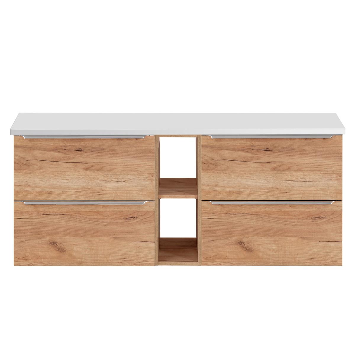 WASCHTISCHUNTERSCHRANK 140.4cm April Holz - Braun/Weiß, Holzwerkstoff (140.4/59/46cm) - Petits-meubles