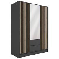 KLEIDERSCHRANK NELIA - 150 cm - Graphitfarben/Eiche Artisan, Holzwerkstoff (150/200/51cm) - ALTDECOR
