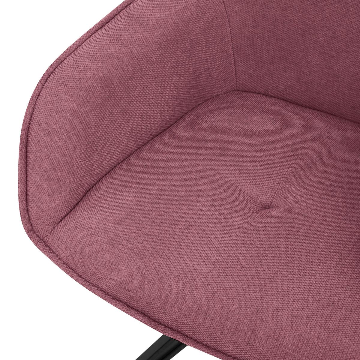 ESSZIMMERSTUHL 4er Set drehbar Altrosa Webstoff - Pink/Schwarz, Textil/Metall (61/84.5/57cm) - ML-DESIGN