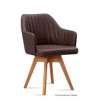ARMLEHNSTUHL drehbar (8er-Set) Dotty 58x81x60 Eiche geölt/Braun - Eichefarben/Braun, Kunststoff (60/81/58cm) - 58aufmkessel