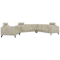 SITZGARNITUR VESANO - Beige Velvet - Beige/Schwarz, Textil/Metall (260/90/260cm) - MKS