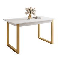 ESSTISCH ARTON GOLD II 140-195 cm für 6-8 Personen - Goldfarben/Weiß, Holzwerkstoff/Metall (140/80/77cm) - Lookway