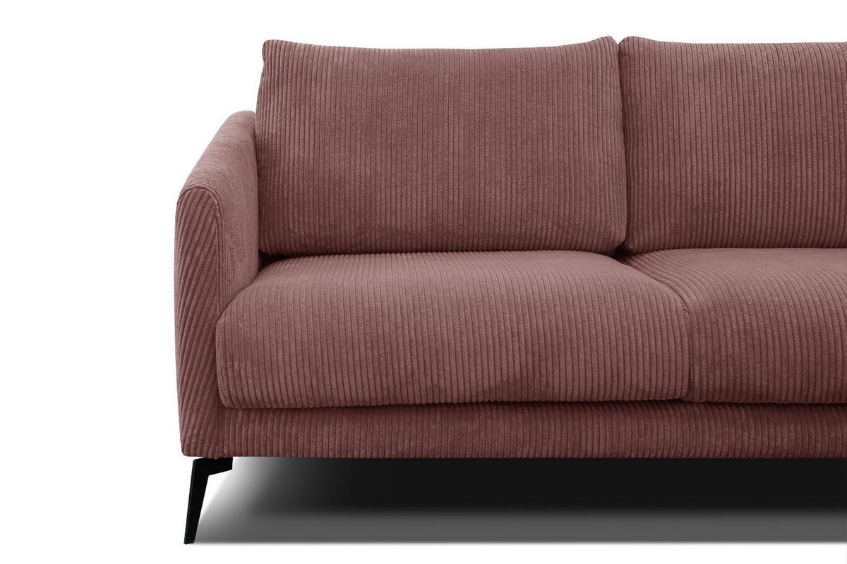 SOFA VILT 2,5-Sitzer, altrosa - Altrosa/Schwarz, Holzwerkstoff/Textil (202/89/94cm) - Wozimo