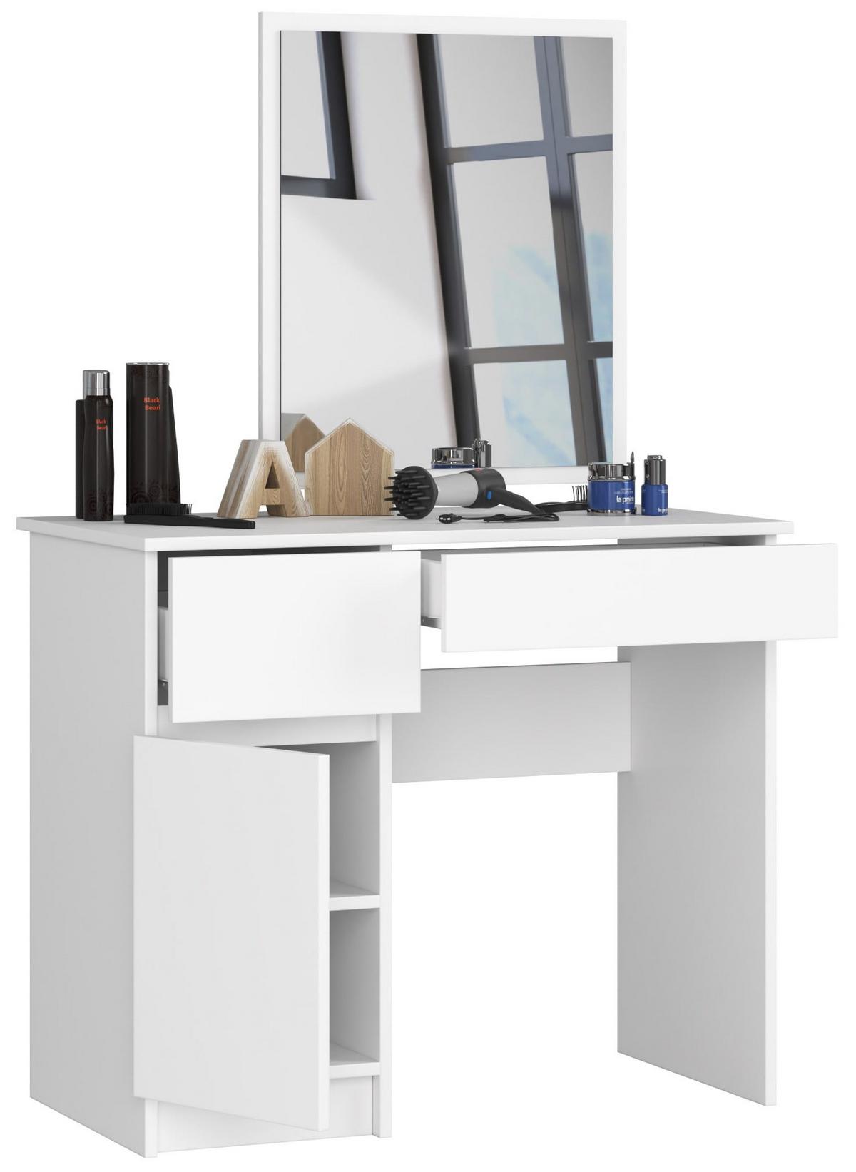 SCHMINKTISCH mit Spiegel - Weiß, Holzwerkstoff (90/142/50cm) - RAUMHIRSCH FURNITURE