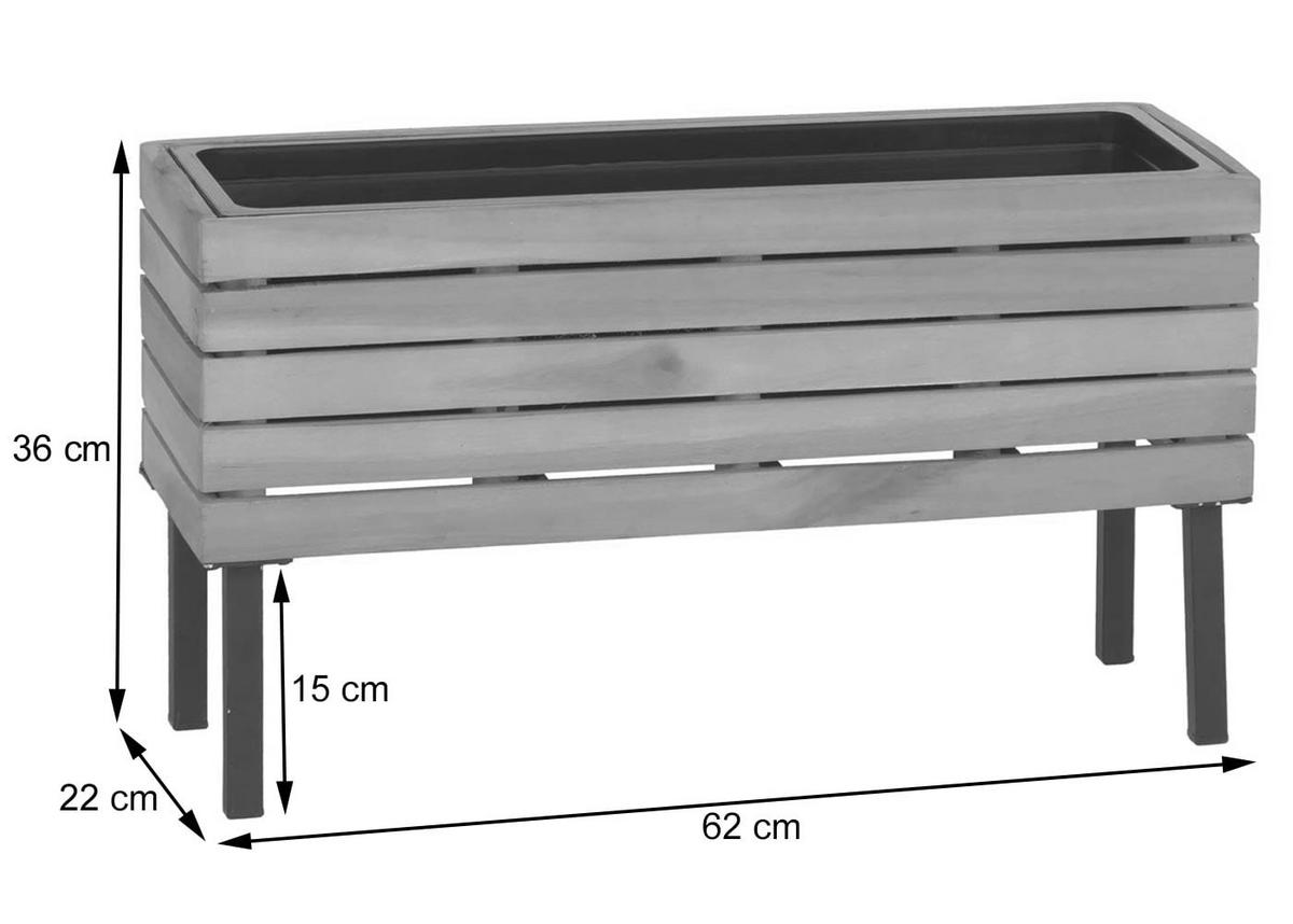 PFLANZKASTEN Hellbraun - Hellbraun, Holz (62/36/22cm) - MCW