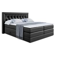 BOXSPRINGBETT NOEL KING - 140 x 200 - H3/H4 - Schwarz Hochglanz - Schwarz Hochglanz, Holzwerkstoff (140/200cm) - ALTDECOR