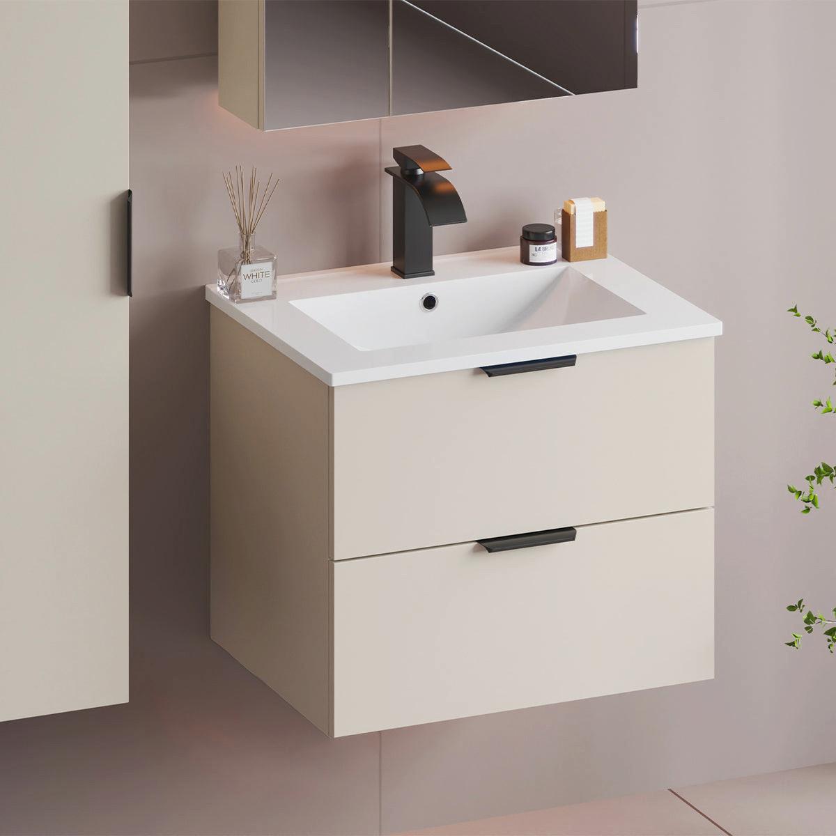 WASCHTISCH 60cm Astrid Kaschmir - Beige, Holzwerkstoff (60/50/45.8cm) - Petits-meubles