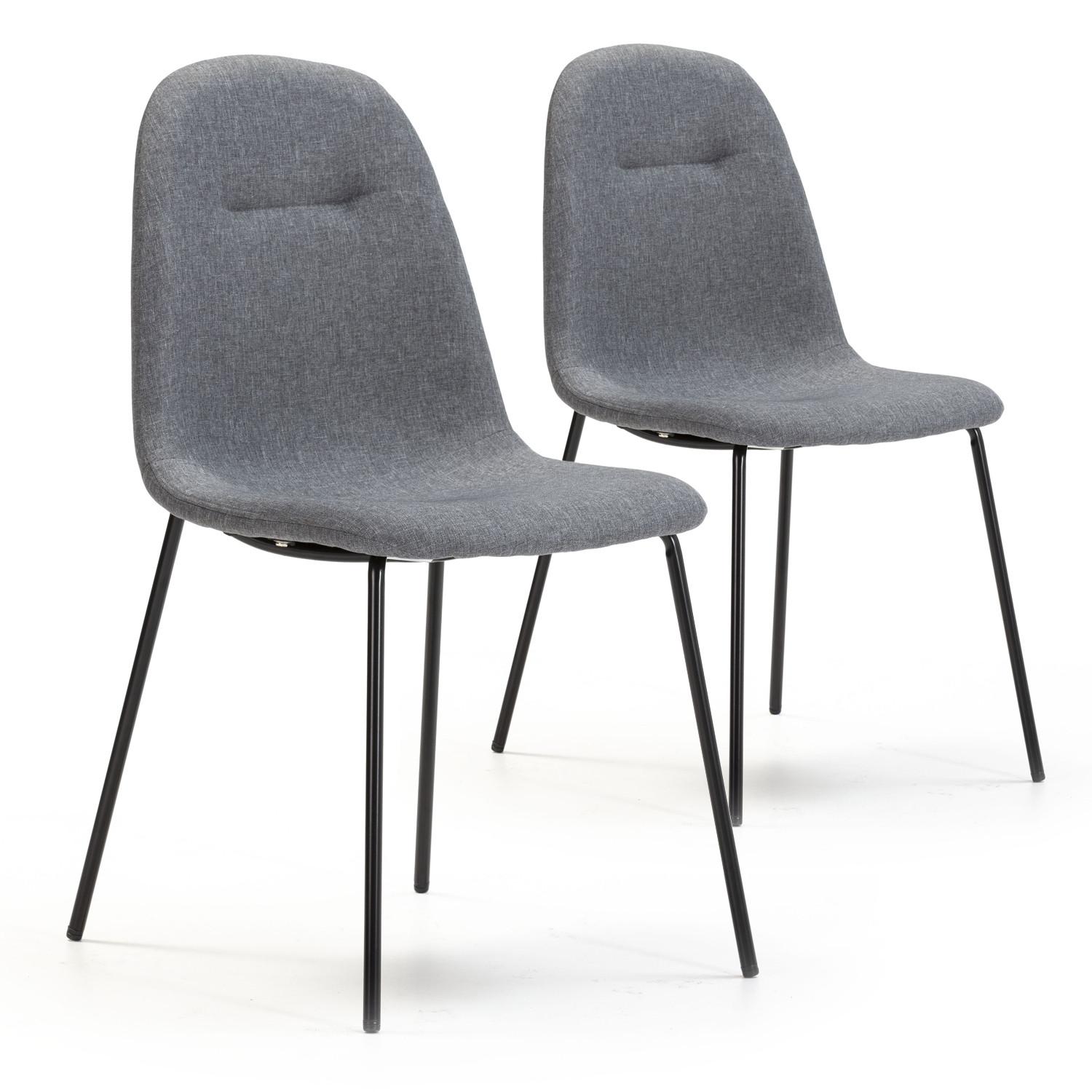STUHL 2er-Set Brenda Grau - Grau, Textil/Metall (54/85/44cm) - VS Venta-stock