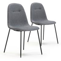 STUHL 2er-Set Brenda Grau - Grau, Textil/Metall (54/85/44cm) - VS Venta-stock
