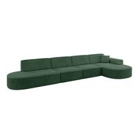 ECKSOFA Ottomane Rechts MARI-L3 - 413x171x79 cm Grün Cord - Schwarz/Grün, Holzwerkstoff/Kunststoff (171/413cm) - ALTDECOR