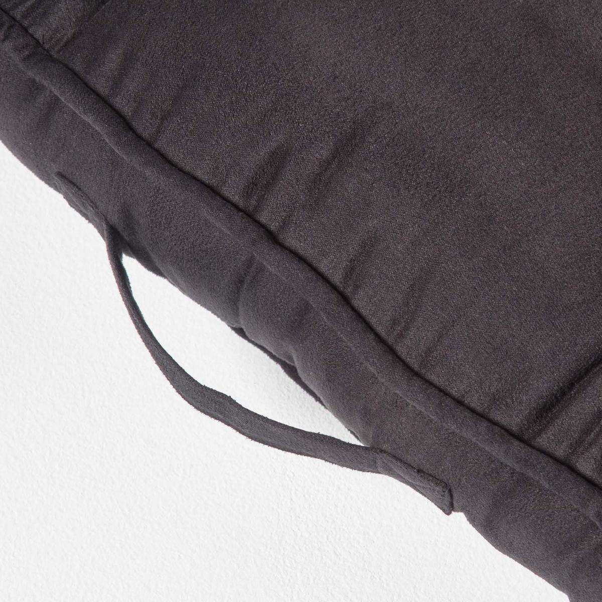 SITZAUFLAGE schwarz 100/48/10 cm – Sofa-Sitzkissen, Velours - Schwarz, Textil (48/100/10cm) - Homescapes