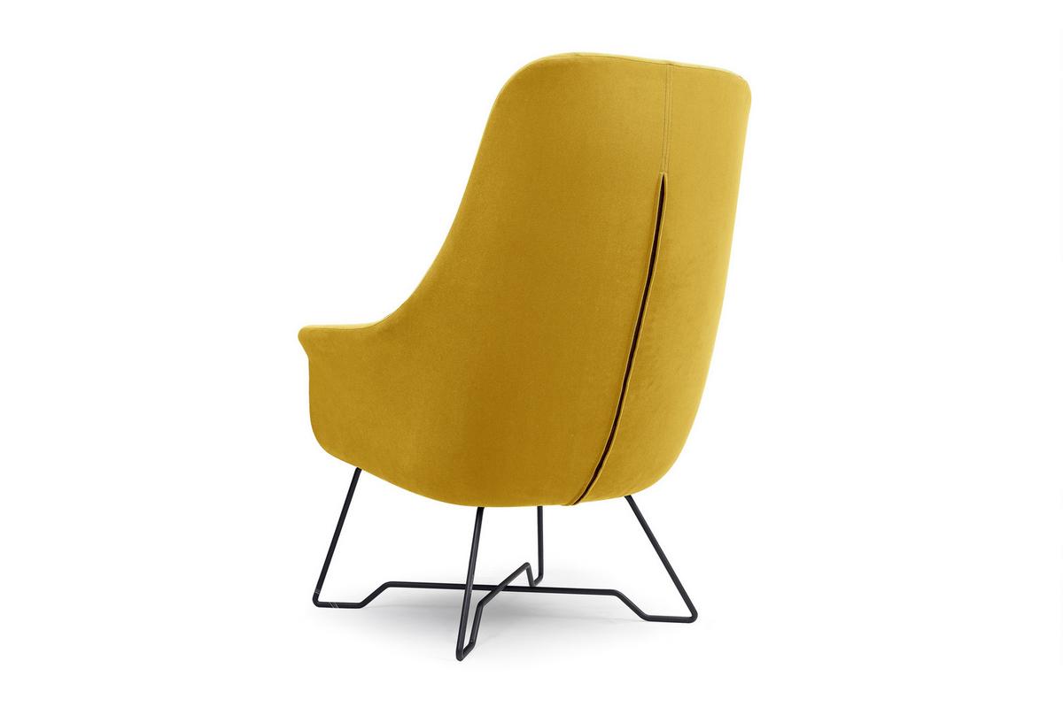 SESSEL SEDUTA, Modern Polstersessel Loungesessel, Velours-Stoff Gelb - Gelb, Holz/Metall (72.5/101.5/83cm) - MASSENO