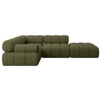 ECKSOFA modulares Sofa Felto-L1 - 285x190x70 cm Grün Bouclé - Grün, Holzwerkstoff/Textil (285/190cm) - ALTDECOR