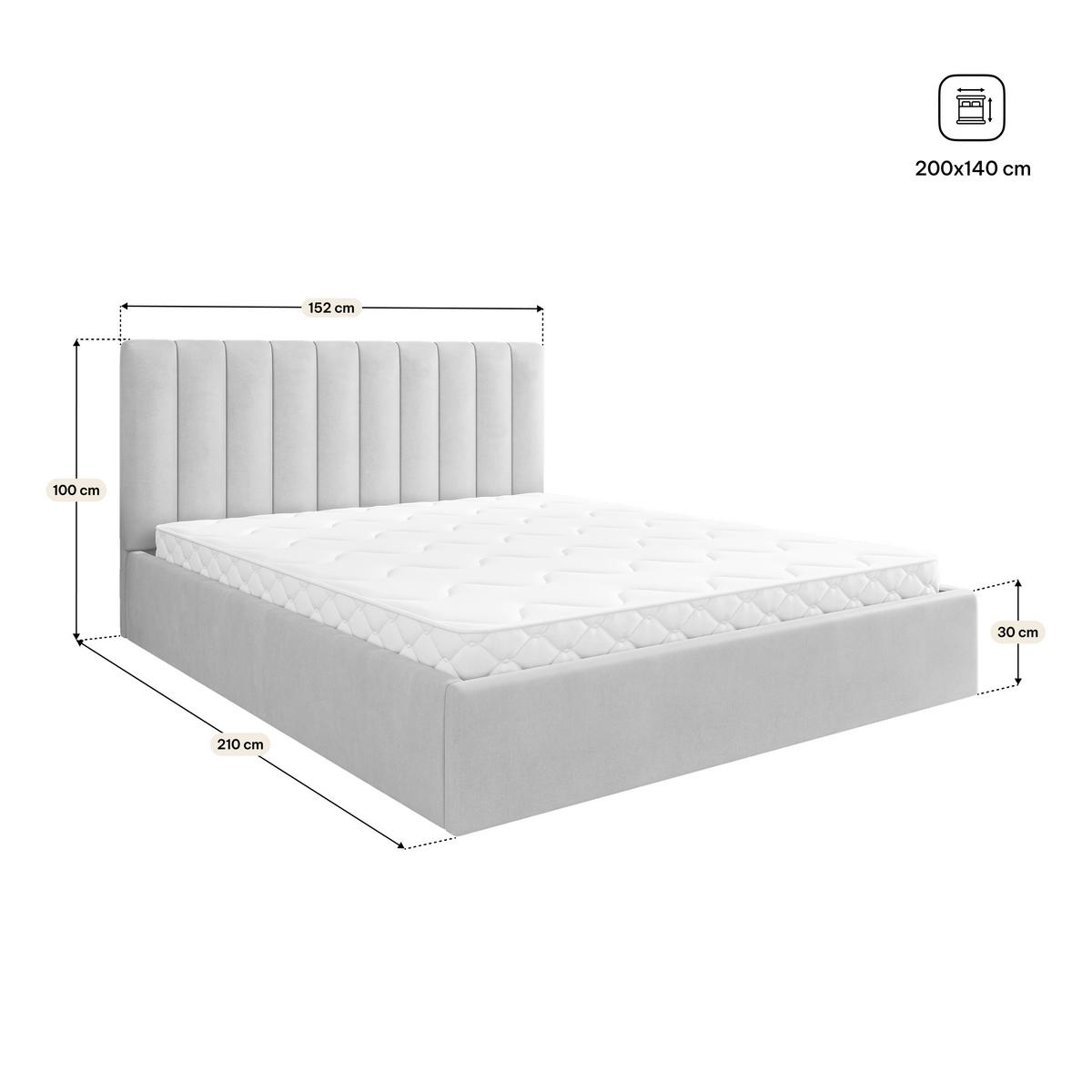 POLSTERBETT DEMERA MGV 140x200 cm mit Bettkästen - Rosa - Rosa, Holz (140/200cm) - MASSENO