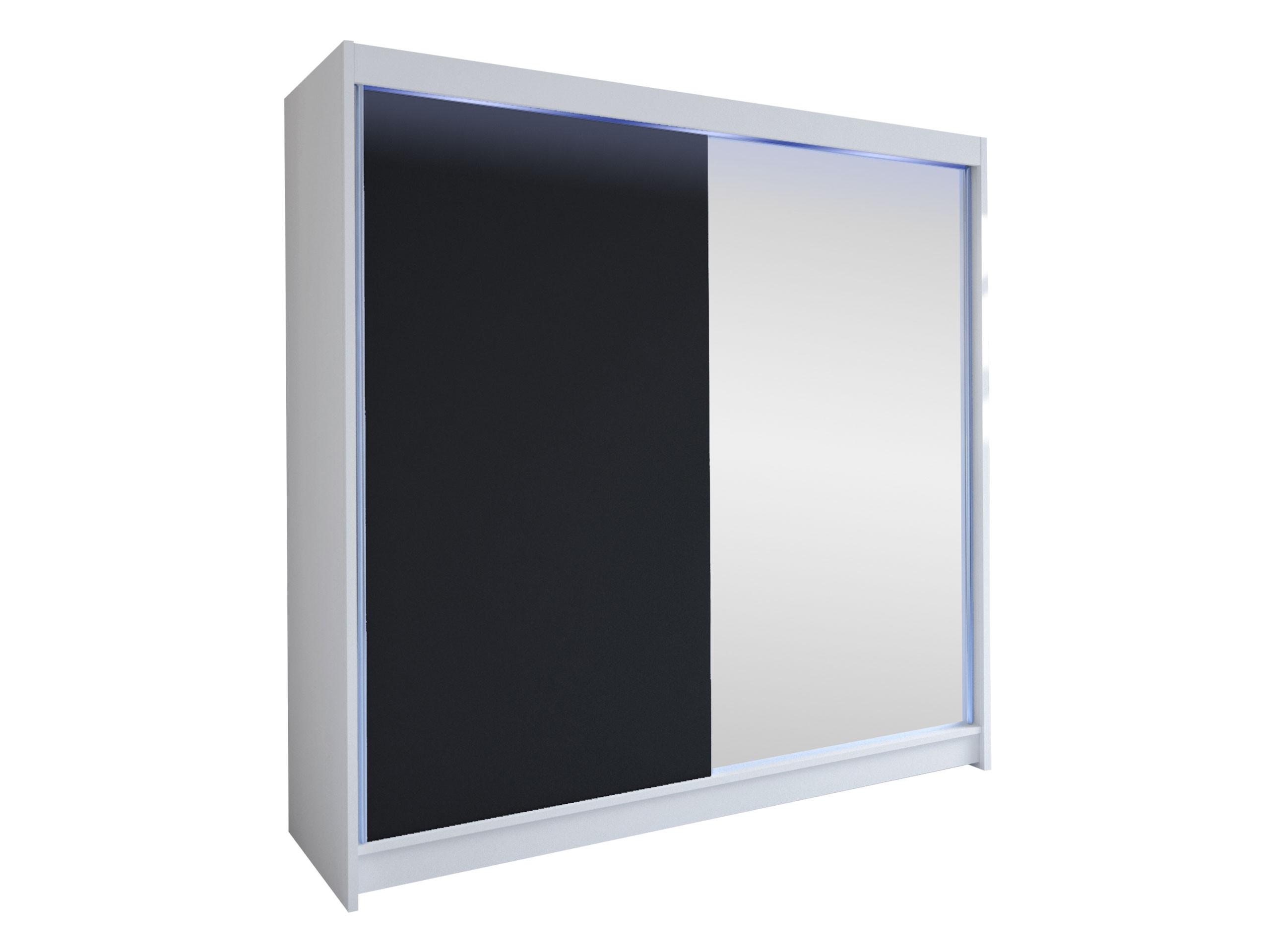 SCHWEBETÜRENSCHRANK Talin I, mit RGB LED Beleuchtung - Silberfarben/Multicolor, Holzwerkstoff/Metall (180/215/58cm) - MIRJAN24