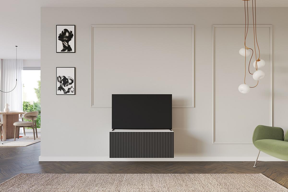LOWBOARD NOA-2-W 100x40x40 cm - Weiß / Schwarz - Schwarz, Holzwerkstoff (100/40/40cm) - ALTDECOR