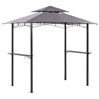 PAVILLON Stahl grau 240/148 cm Naro - Schwarz/Grau, Metall (240/245/148cm) - Beliani