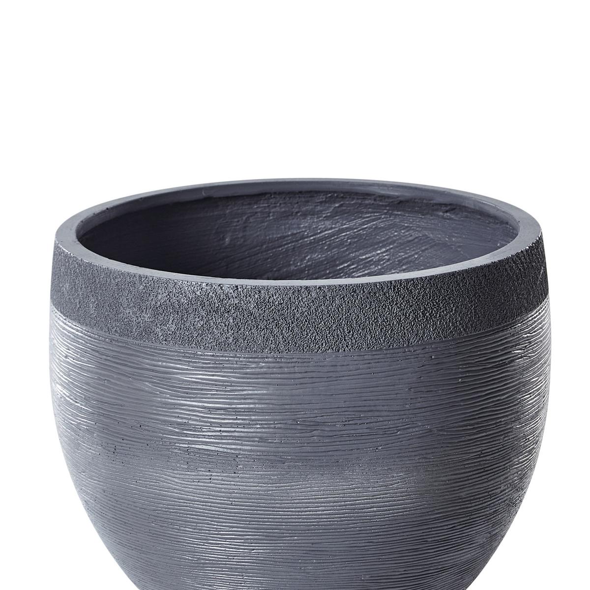 BLUMENTOPF grau rund 50/50/39 cm Zakros - Grau, Naturmaterialien (39cm) - Beliani