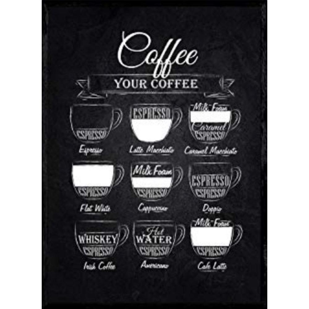 POSTER Kaffee Schwarzer Hintergrund A3 Rahmenlos - Klar, Papier (29.7/5/42cm) - Nacnic