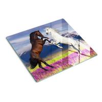 GLASPLATTE 60x52 cm Pferdeberge - Pink, Glas (60/52cm) - TULUP