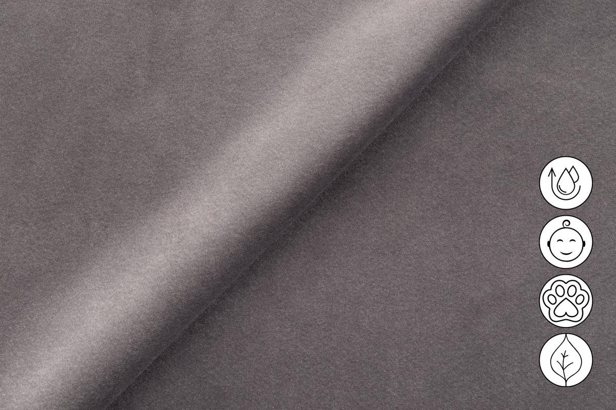 SOFA RELAX FIERO 3-Sitzer, Dunkelgrauer Veloursstoff - Dunkelgrau/Schwarz, Holz/Textil (212/82/103cm) - Courtois Laville