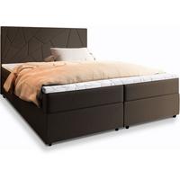 BOXBETT MADO 160x200 cm mit Matratze und Topper - Braun - Braun, Holz (160/200cm) - MASSENO