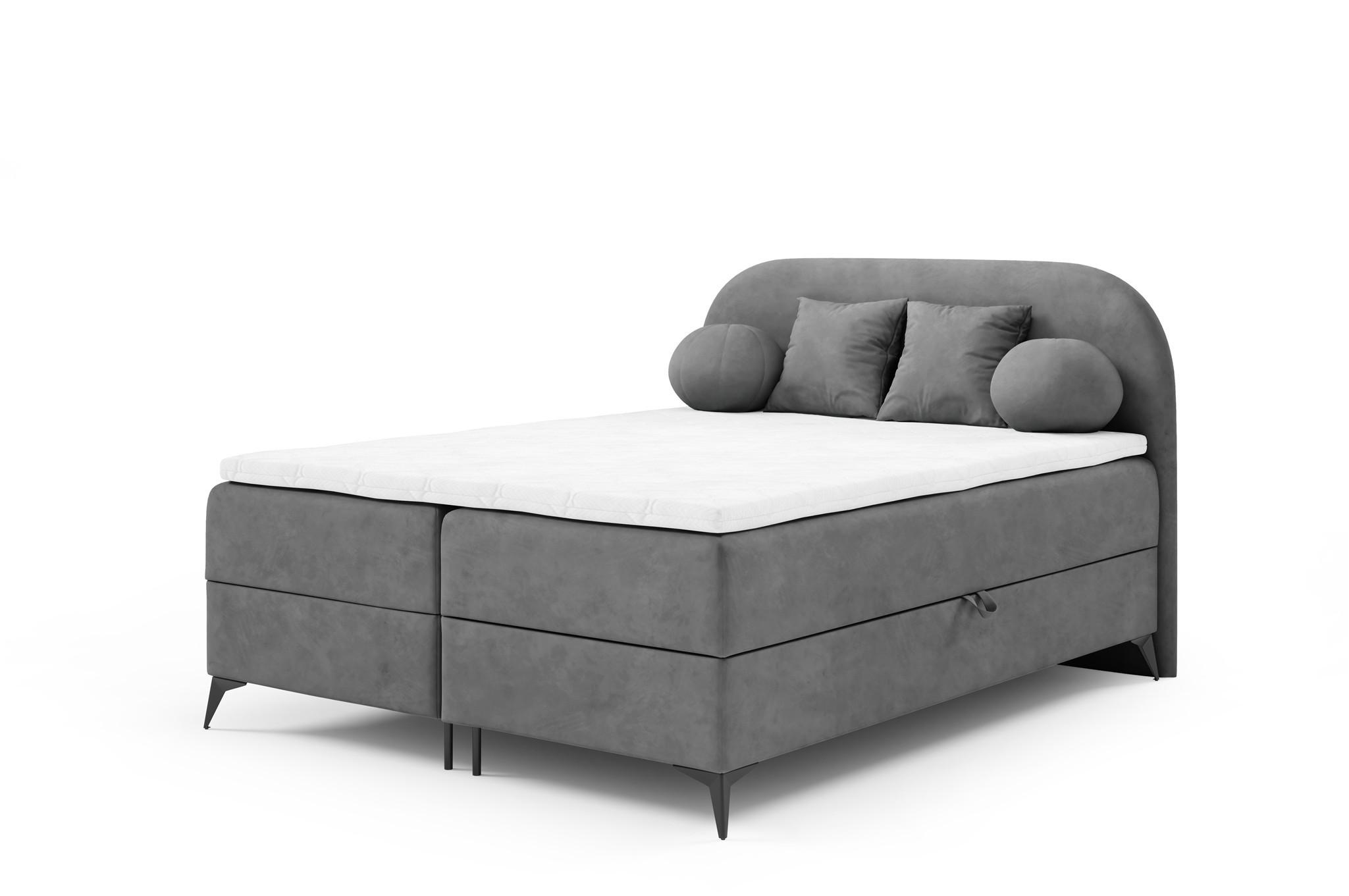 BOXBETT Gorgia - Grau, Holzwerkstoff/Textil (180/200cm) - Fun Möbel