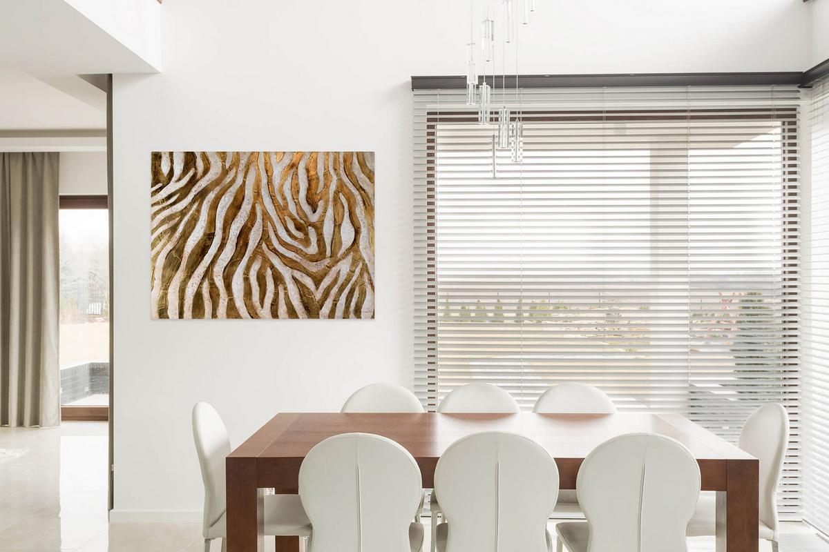 ÖLGEMÄLDE 100/75 cm - Goldfarben, Holz/Textil (100/75cm) - KUNSTLOFT
