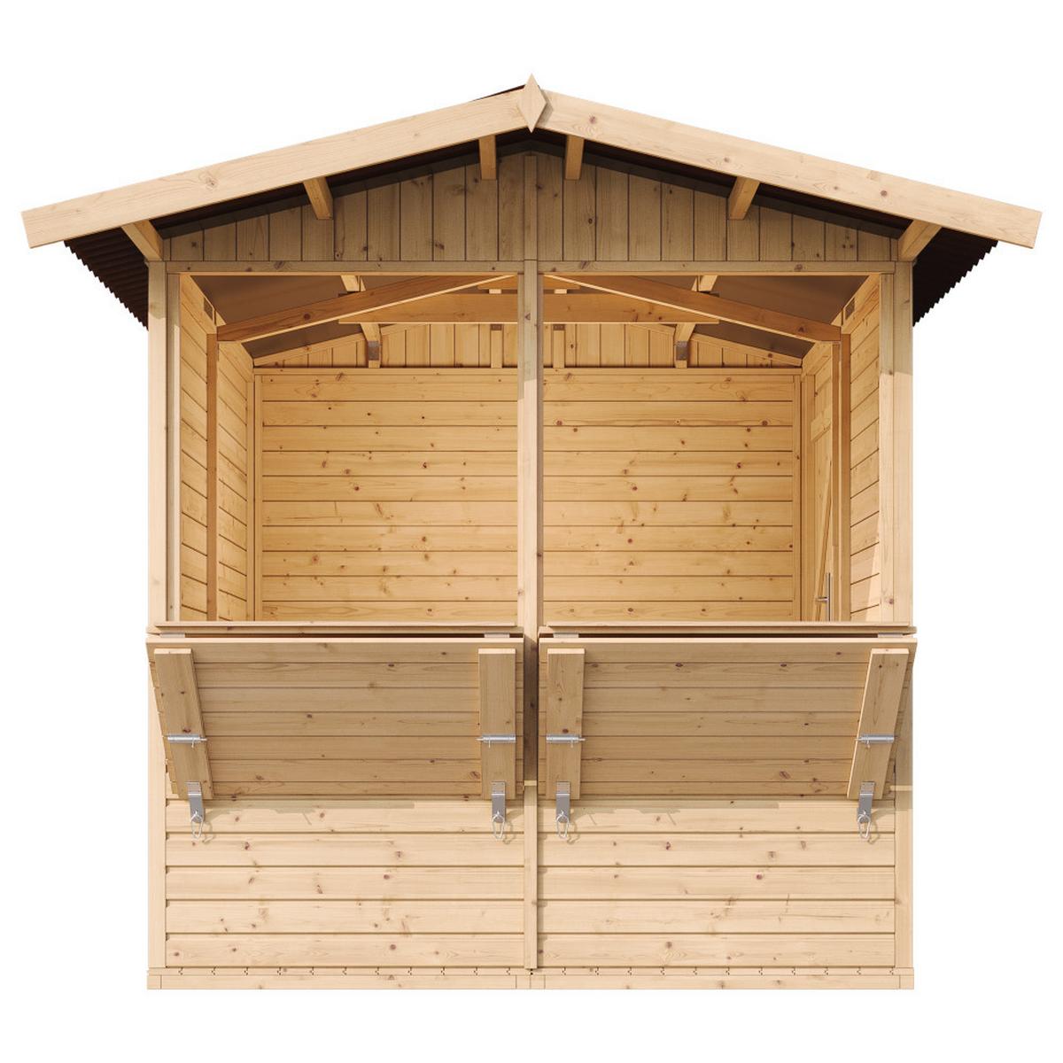 MARKTBUDE Holz, Gartenhaus - 200x200/4m2 M149 - Beige, Holz (253/232/263cm) - Timbela