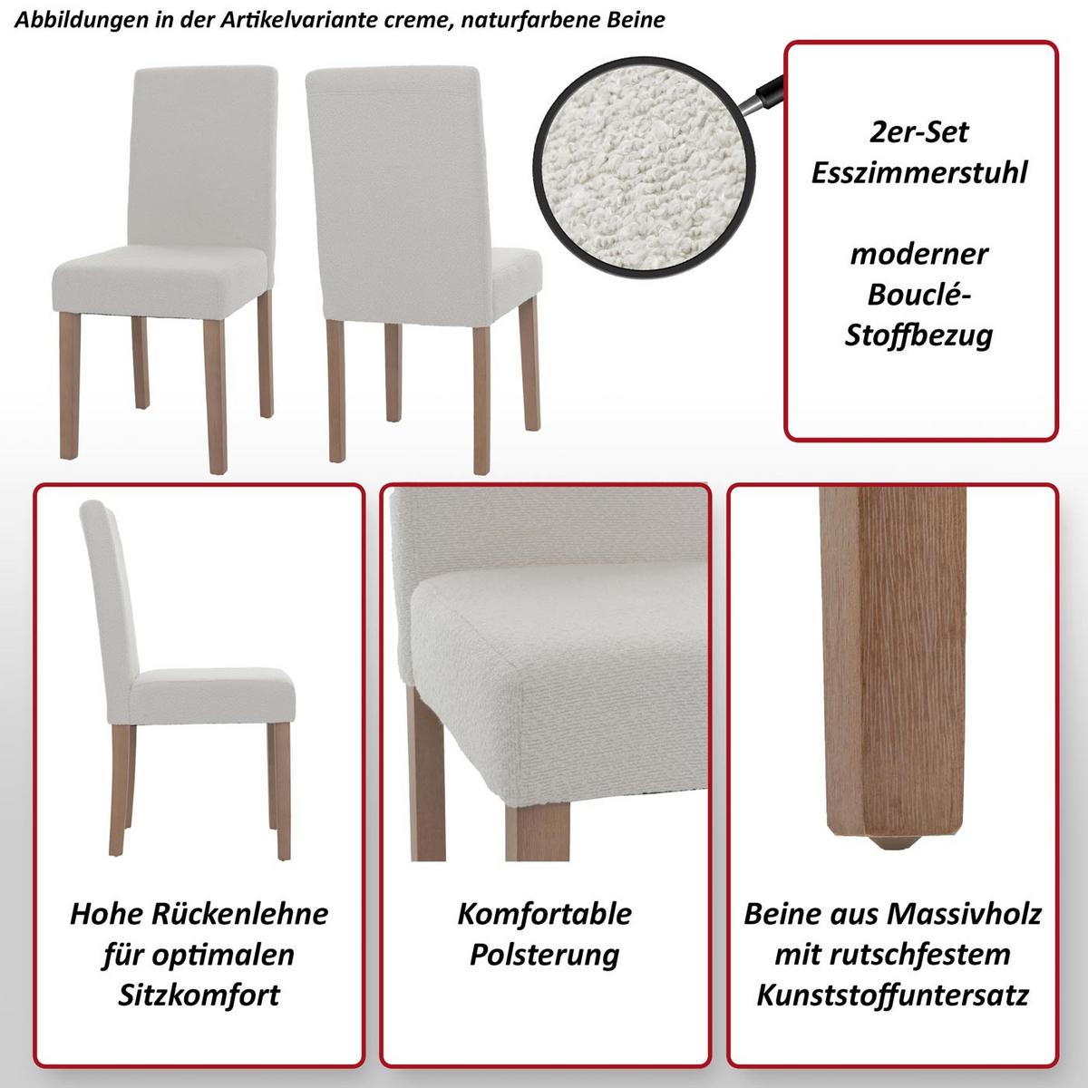 ESSZIMMERSTUHL Grau 2er-Set - Grau, Textil (42/90/50cm) - MCW