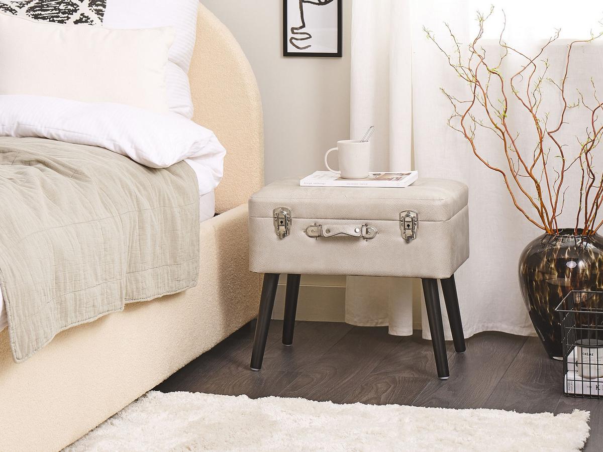 HOCKER Mallard 36/52/46 cm - Beige, Kunststoff/Textil (52/46/36cm) - Beliani